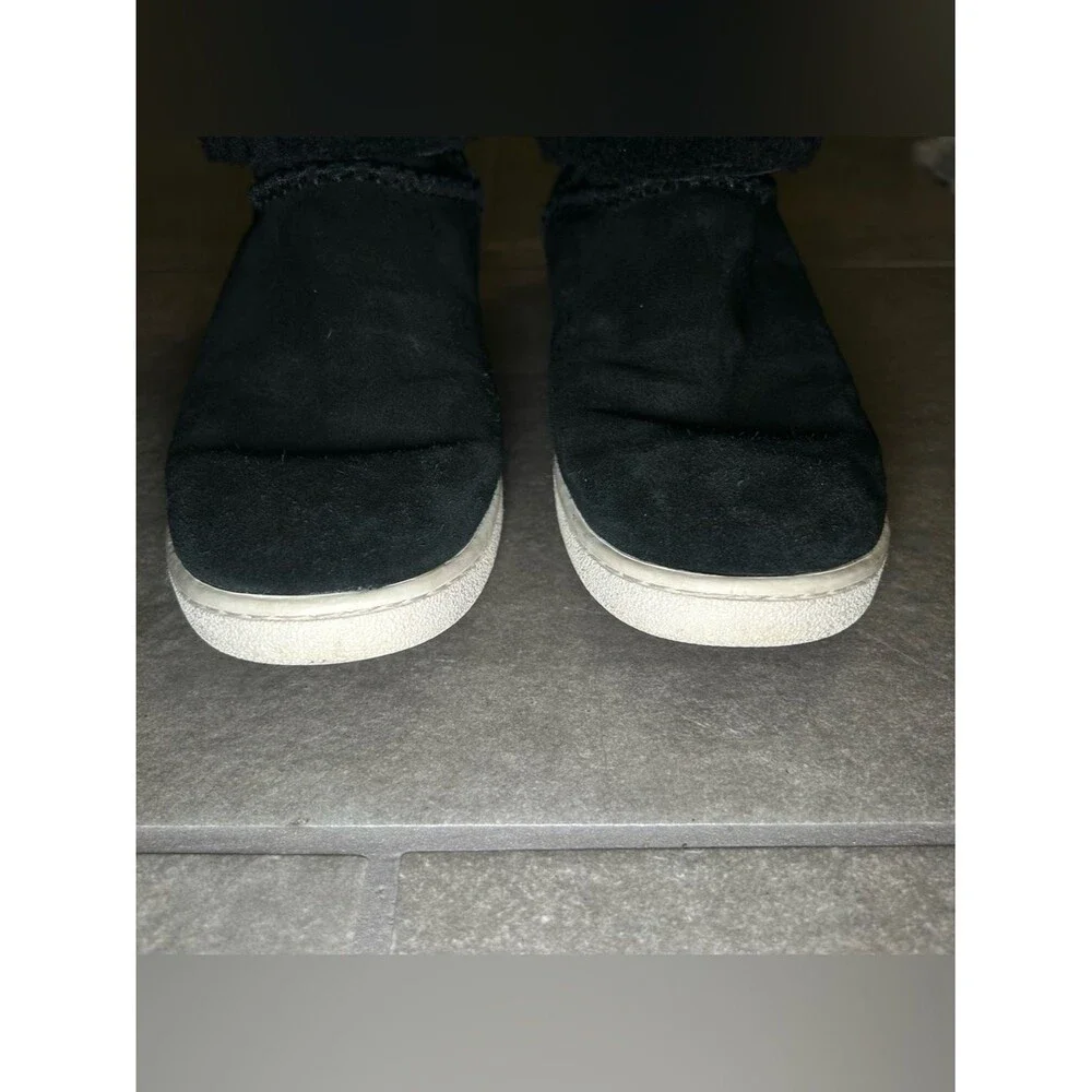 UGG Mika Black Suede Slip On Winter Cuffed Sneaker Snow Boots Womens Shoe Size 8
